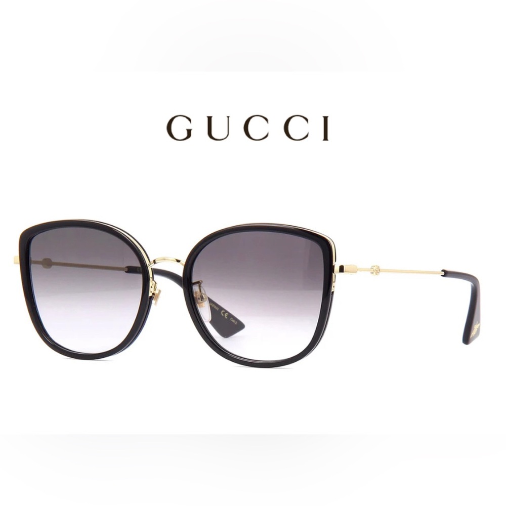 GUCCI | Authentic Women’s Black & Gold GG0606SK 001 Sunglasses